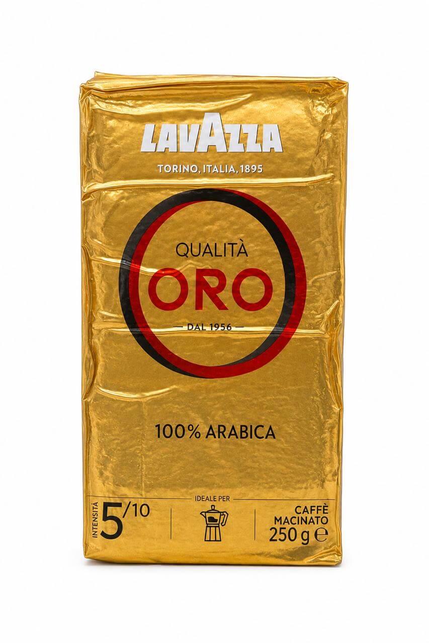 Lavazza Qualità Oro 250 جم قهوة مطحونة 100% أرابيكا مناسبة للموكا بوت