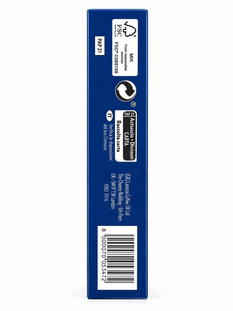 Lavazza Crema e Gusto coffee capsules side packaging
