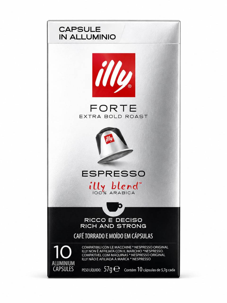 كبسولات قهوة إيلي فورتي إسبريسو 10 كبسولات | illy Forte Nespresso