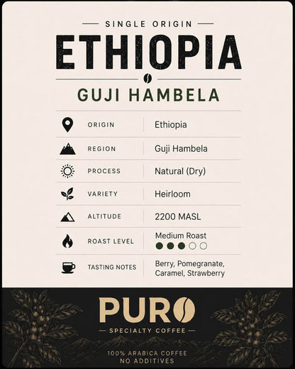 Ethiopia Guji Hambela coffee specifications